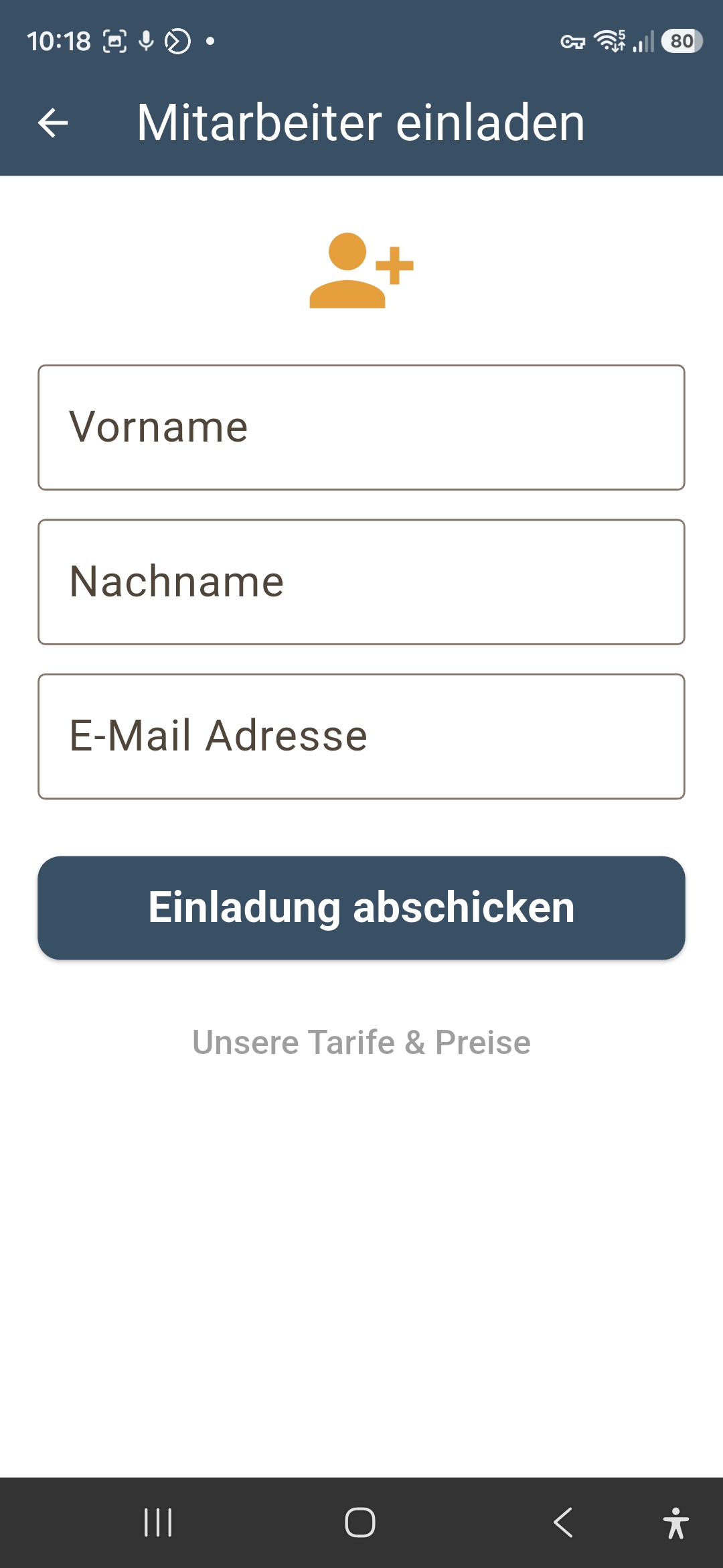Mitarbeiter einladen